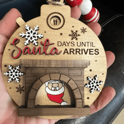 🔥LAST DAY BUY 2 GET 1 FREE- 🎄Christmas Countdown Ornament - Santa in Chimney with Snowflakes