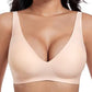 🎅Christmas Sale 50% Off💕 Jelly Wireless Womens Comfortable Wireless Bras Push Up Bralettes Seamless Tshirts Bras Deep V Everyday Bras