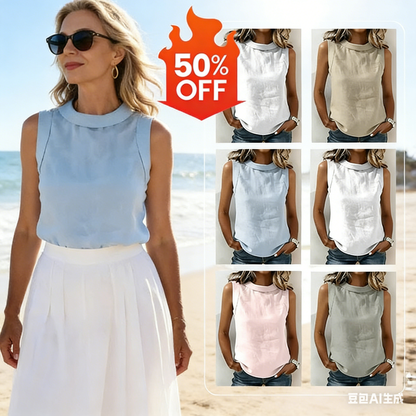 💥LAST DAY SALE 50% OFF🎁Cotton Draped Collar Tank Top