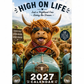 ⏰LAST DAY SALE ONLY ￡6.99!!🔥2027 Funny Highland Cow Wall Calendar | A4 Hanging Calendar | Designed by Isabel Kline