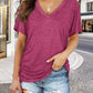 🔥LAST DAY 49% OFF🧵Women's V-Neck Loose Soft Solid Color Short Sleeve Top