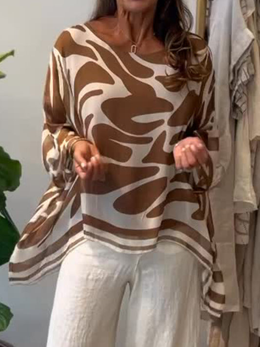 Spring Hot Sale 50% OFF!!🌿🌸Loose-fitting Casual Printed Chiffon Top
