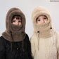 Kids Windproof Fleece Balaclava & Hooded Scarf – Thermal Full Face Mask with Detachable Collar, Soft Winter Gear for Boys & Girls Ages 3–10