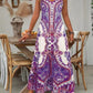 💥LAST DAY SALE 60% OFF🎁Women’s Retro Print V-Neck Sleeveless Maxi Dress
