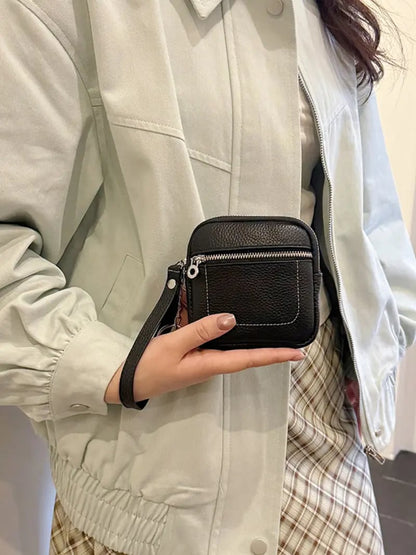 🏆Last Day Promotion：ONLY ￡7.99!!👜Square Leather Mini Card Wallet Coin Purse