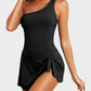 ⏳LAST DAY SALE 50% OFF💕⛱️One Shoulder Skirted One Piece Swimsuit