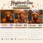 ⏰LAST DAY SALE ONLY ￡6.99!!🔥2027 Funny Highland Cow Wall Calendar | A4 Hanging Calendar | Designed by Isabel Kline