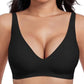 🎅Christmas Sale 50% Off💕 Jelly Wireless Womens Comfortable Wireless Bras Push Up Bralettes Seamless Tshirts Bras Deep V Everyday Bras