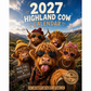 ⏰LAST DAY SALE ONLY ￡6.99!!🔥2027 Funny Highland Cow Wall Calendar | A4 Hanging Calendar | Designed by Isabel Kline