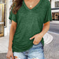 🔥LAST DAY 49% OFF🧵Women's V-Neck Loose Soft Solid Color Short Sleeve Top