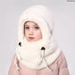 Kids Windproof Fleece Balaclava & Hooded Scarf – Thermal Full Face Mask with Detachable Collar, Soft Winter Gear for Boys & Girls Ages 3–10