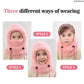 Kids Windproof Fleece Balaclava & Hooded Scarf – Thermal Full Face Mask with Detachable Collar, Soft Winter Gear for Boys & Girls Ages 3–10