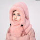 Kids Windproof Fleece Balaclava & Hooded Scarf – Thermal Full Face Mask with Detachable Collar, Soft Winter Gear for Boys & Girls Ages 3–10