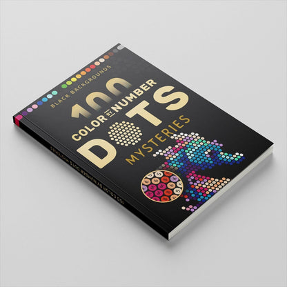 🎁🎄Christmas Sale 49% OFF!😍Adult Color by Number Dot Book, 100 Pages Black Background Mystery Puzzles, Large Print A4 Activity Book, Stress Relief Gift for Adults & Teens