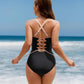 🔥HOT SALE 50% OFF👙Color Block Tummy Control One-Piece Swimsuit