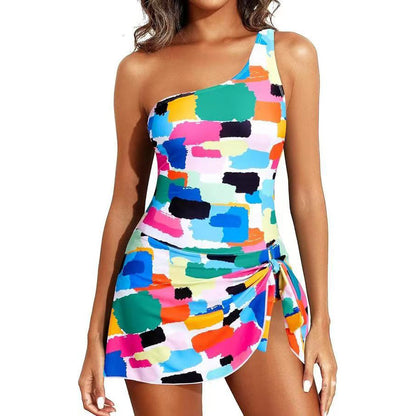 ⏳LAST DAY SALE 50% OFF💕⛱️One Shoulder Skirted One Piece Swimsuit