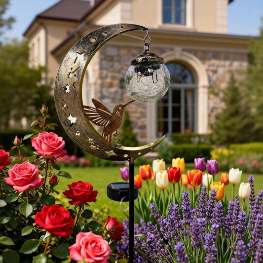 🌸Summer Hot Sale 50% OFF🌙✨Hummingbird Moon Solar Garden Stake Light