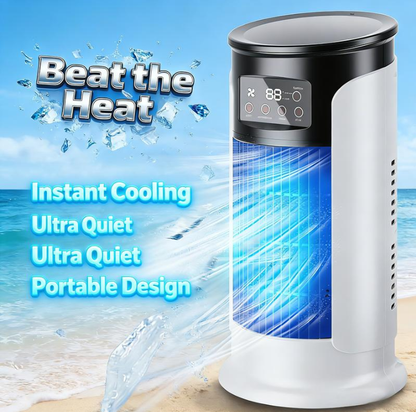 ❄️New Evaporative Air Conditioner - Compact USB Desk Fan, 300ml Tank Personal Cooler, Adjustable Speed Settings, Timer, Quiet, Portable Design Bedside | Small Room Cooling Fan For Home Travel Outd