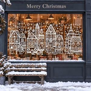 🔥Last Day 50% OFF - Christmas Village Window Stickers for Glass（4 PCS）