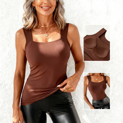 🔥Last Day-Buy 1 Get 1 Free!🎁50K+ SOLD! Almost Gone ✨🎁💐Women's U Neck Thermal Tank Tops with Built-In Bra