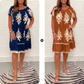 🌸Summer Specials  49%OFF🌸Geometric Pattern Multi Print Square Neck Dress