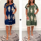 🌸Summer Specials  49%OFF🌸Geometric Pattern Multi Print Square Neck Dress