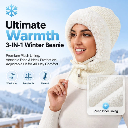 💗Hot Selling💥Ultimate Warmth 3-in-1 Winter Beanie