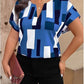 💥LAST DAY 49% OFF💥Women's Plus Size Color Block Shirt Blouse Short