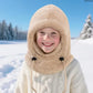 Kids Windproof Fleece Balaclava & Hooded Scarf – Thermal Full Face Mask with Detachable Collar, Soft Winter Gear for Boys & Girls Ages 3–10