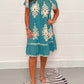 🌸Summer Specials  49%OFF🌸Geometric Pattern Multi Print Square Neck Dress
