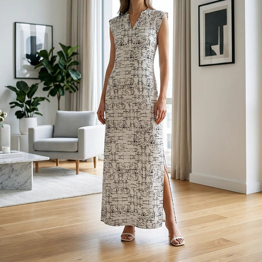 💥Last Day Special Sale 49% OFF👚Women's Sleeveless V-Neck Maxi Dress with Side Slit