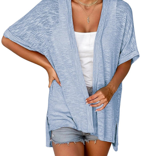 ⏰Last day sale 50% OFF🔥Womens Lightweight Cardigan 2026 Summer Short Sleeve Open Front Beach Coverup