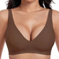 🎅Christmas Sale 50% Off💕 Jelly Wireless Womens Comfortable Wireless Bras Push Up Bralettes Seamless Tshirts Bras Deep V Everyday Bras
