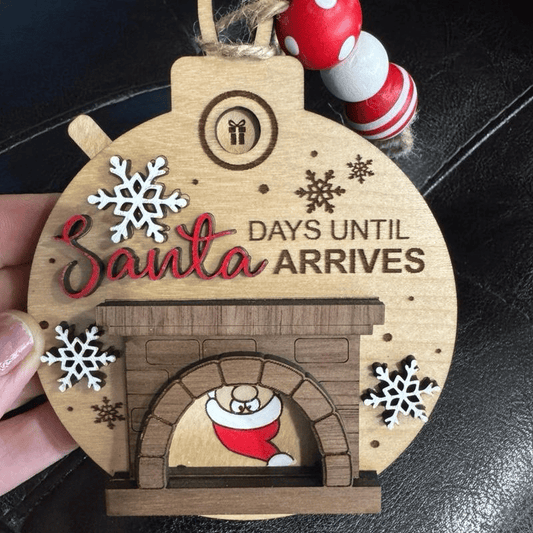 🔥LAST DAY BUY 2 GET 1 FREE- 🎄Christmas Countdown Ornament - Santa in Chimney with Snowflakes
