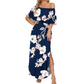 ⏰Last Day Sale 50% OFF💃Women's Off-Shoulder Ruffled Side-Slit Maxi Dress with Pockets ✨