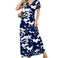 👗2026 Summer Hot Sale 49% OFF🌈 Women's V neck Ankle Length Floral Print Beach Long Flowy  Maxi Dress with Pockets🎀
