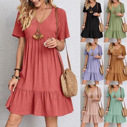 💝Hot Sale 62% Off🎁Retro V-neck Loose Casual Dress