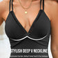 Women's Deep V-Neck Backless One-Piece Swim Dress