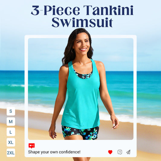 Women's 3-Piece Tankini Swimsuit