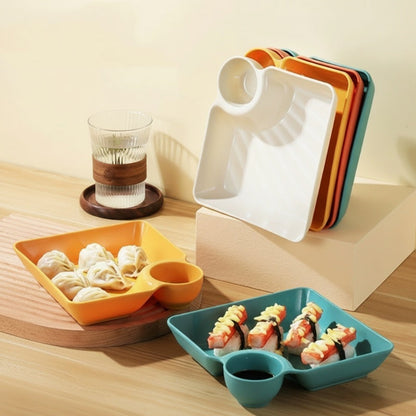 🔥LAST DAY SALE £6.99!!⚡50K+ SOLD!🍽️Snack and Appetizer Plate with Sauce Holder