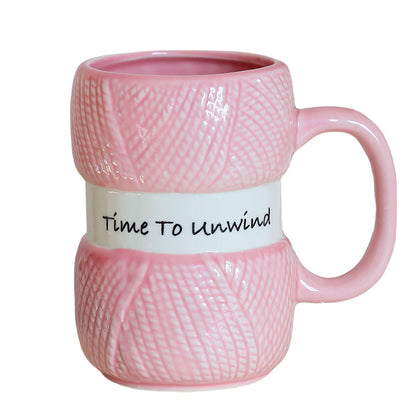 Knitted Yarn Ball Ceramic Mug