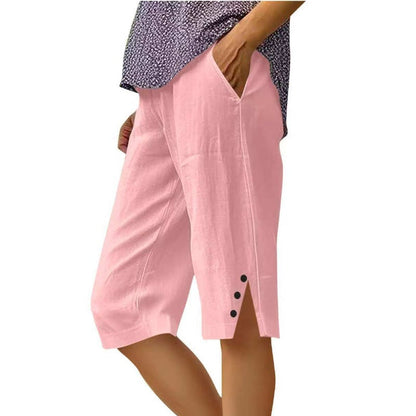🏆Last Day Promotion：ONLY ￡11.99!!✨⏰Women's Casual Solid Color Pocket Capri Pants