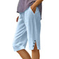🏆Last Day Promotion：ONLY ￡11.99!!✨⏰Women's Casual Solid Color Pocket Capri Pants