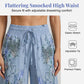 👖LAST DAY SALE 50% OFF🔥Women's Printed Wide-Leg Drawstring Trousers