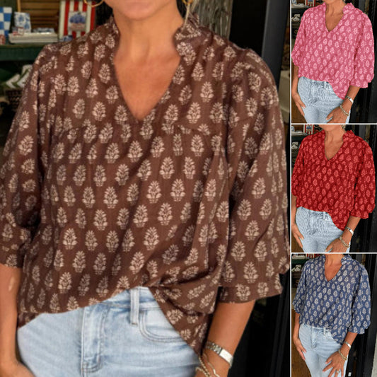 ⏰Summer Hot Sale 50% OFF💃Women's Casual Flowy Printed Top