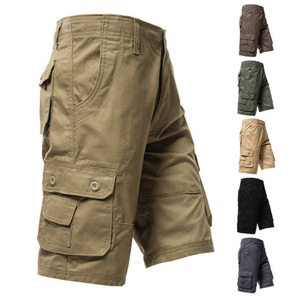 🌿🏕️Men's Heavy-Duty Multi-Pocket Tactical Cargo Shorts – 100% Organic Cotton Hiking & Work Shorts
