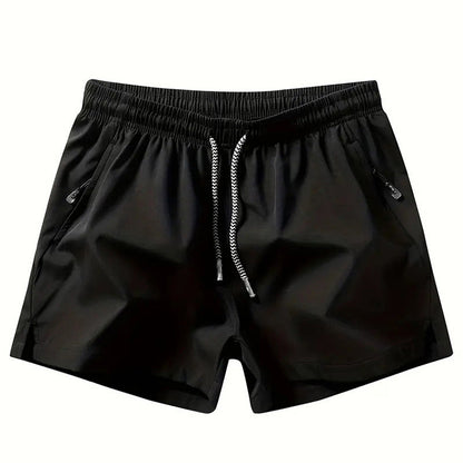 Men's Quick-Dry Athletic Shorts with Zipper Pockets
