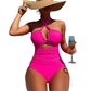 👙LAST DAY SALE 50% OFF🌊Criss Cross Halter Neck High Waisted One-Piece Swimsuit