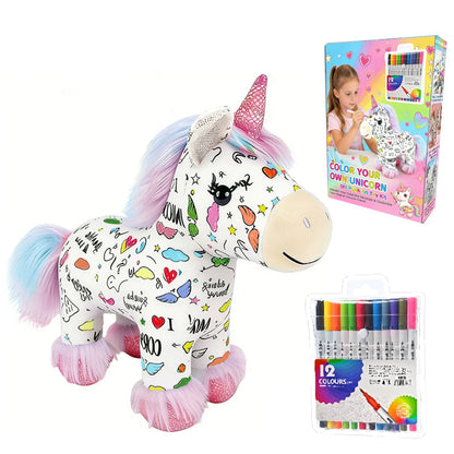 🦄Last day sale 60% OFF🔥DIY Color-In Unicorn Plush Toy Kit