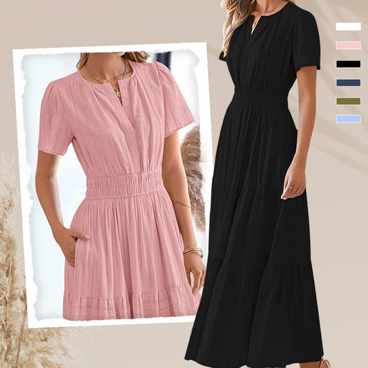⏰2026 Summer Hot Sale 60% OFF👗Women's Boho Chic Smocked Waist Maxi Dress